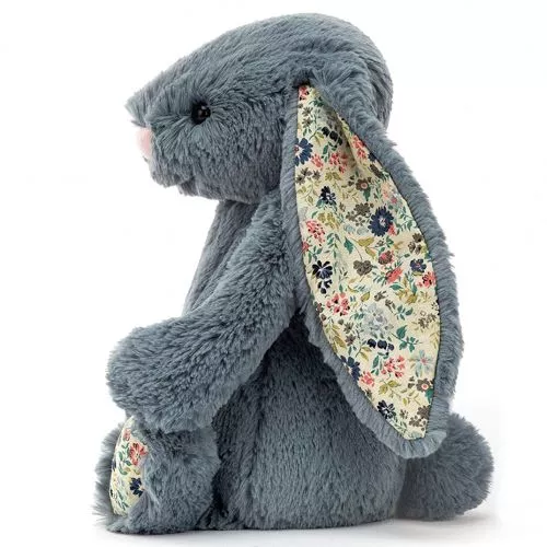 Jellycat Knuffelkonijn Bashful Blossom Dusky Blue - S - 18 Cm - Afbeelding 4